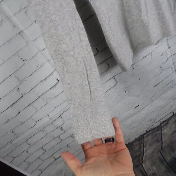 FENN WRIGHT MANSON LIGHT GREY ANGORA LAMBS WOOL BLEND COWL NECK SWEATER SIZE XS - Picture 5 of 6